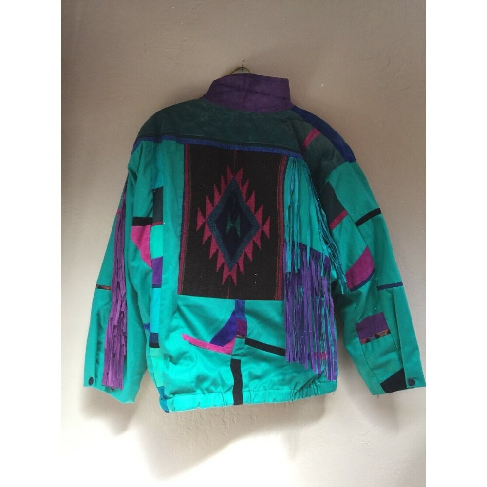 SRF Santa Fe Re-Creation Denver Southwest Womens Medium Navajo Fringe Jacket - Picture 2 of 12